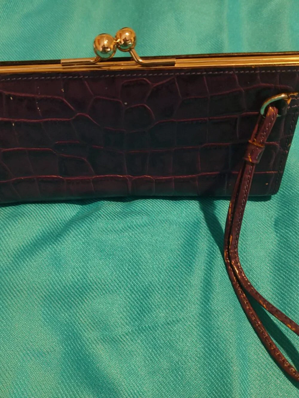 Authentic vintage burberry croc wristlet